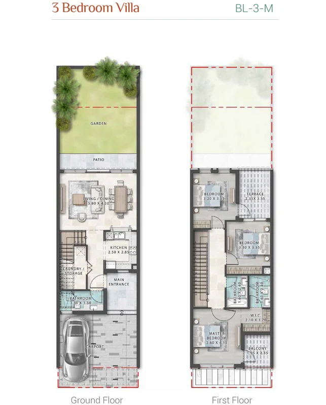 Shapoorji Dualis 3 BHK Floor Plan